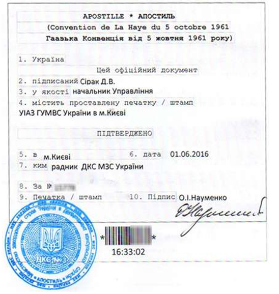 Апостиль паспорта