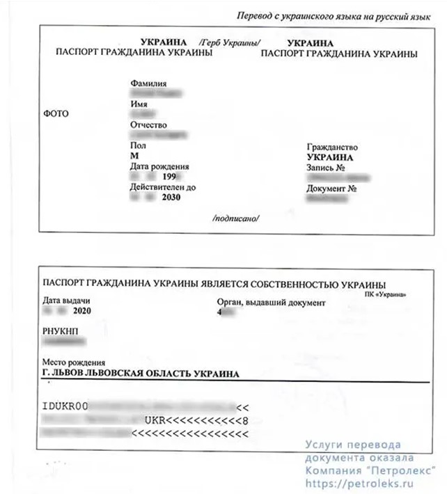 Переклад паспорта